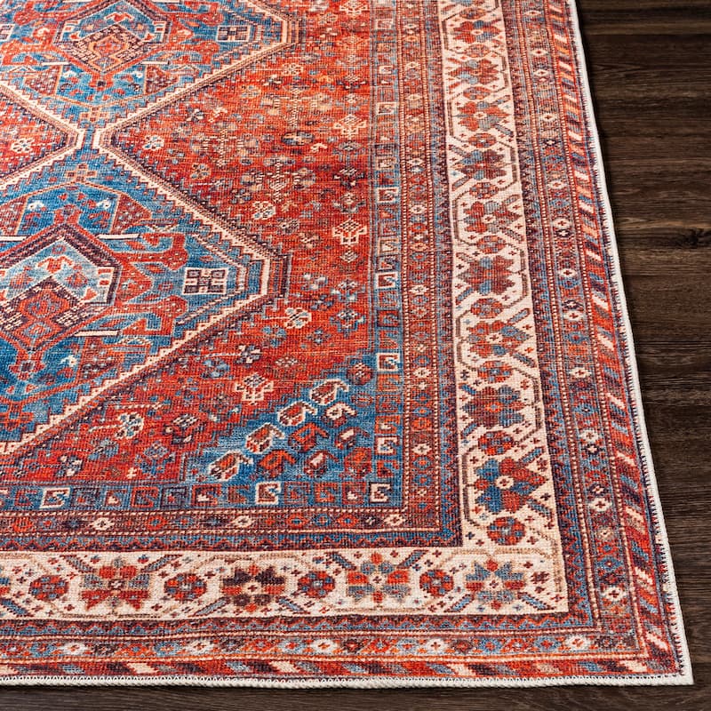 Livabliss Olalla Traditional Medallion Machine Washable Area Rug