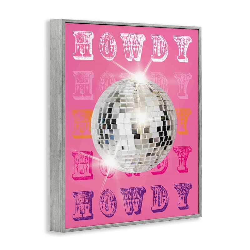 Stupell Howdy Retro Disco Ball Framed Giclee Art Design By Susan Arnot