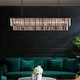 preview thumbnail 9 of 26, 47 in. Smoked Gray and Black Modern Contemporary Crystal Chandelier 2-Tier Linear Kitchen Island Pendant Light for Dining Room 47 INCHES