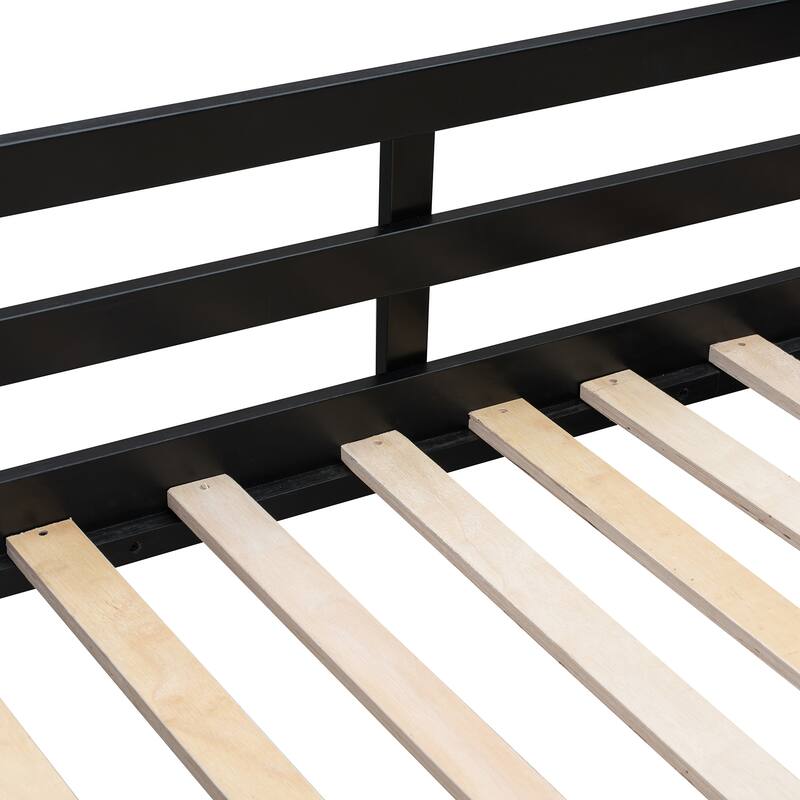 Full Size Bunk Bed with Two Built-In Gaming Desks, USB Desktop Ports & Pegboard Organizer, Gaming Bunk Frame