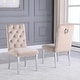 preview thumbnail 4 of 14, Best Quality Furniture Velvet Button Tufted Side Chairs with Chrome Base- Set of 2 Beige/Cream