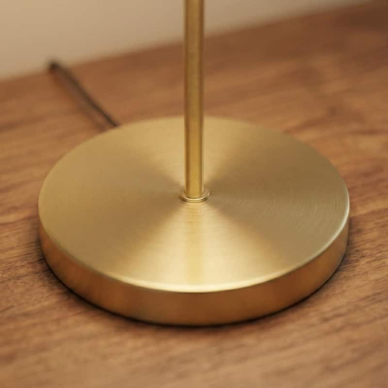 Nadia Black Dome Table Lamp with Gold Base