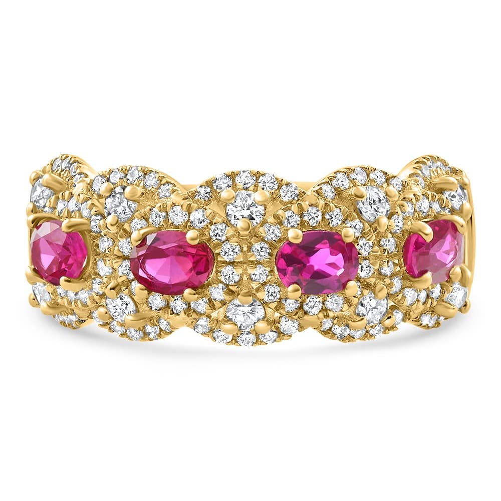 Bliss Diamond 1.43Ct Ruby & Diamond Ring Yellow Gold Lab Grown