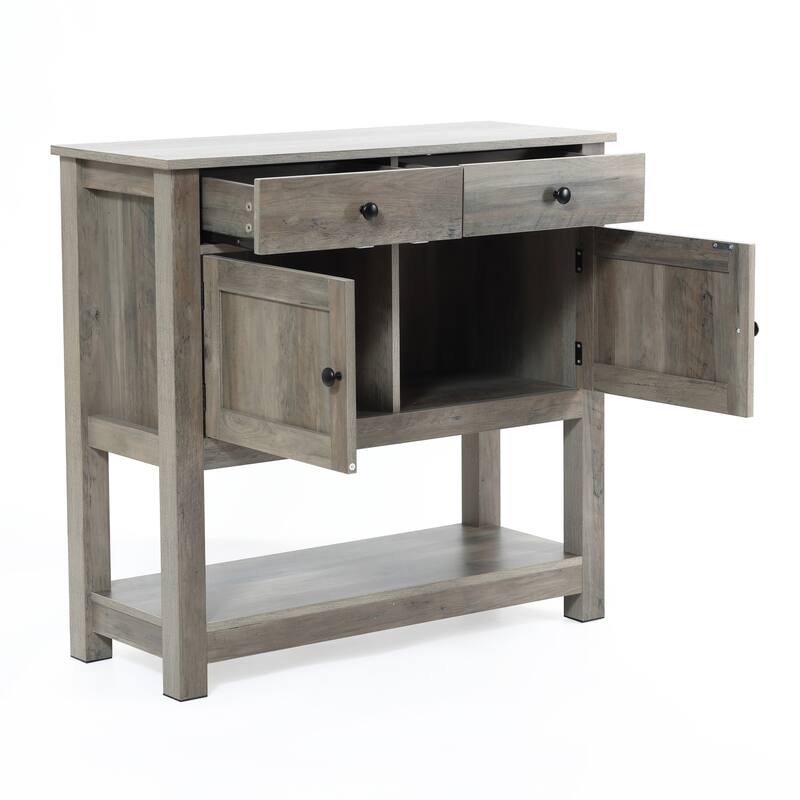 35.43" Wide Server 2-Drawer 2-Door Buffet Storage Cabinet