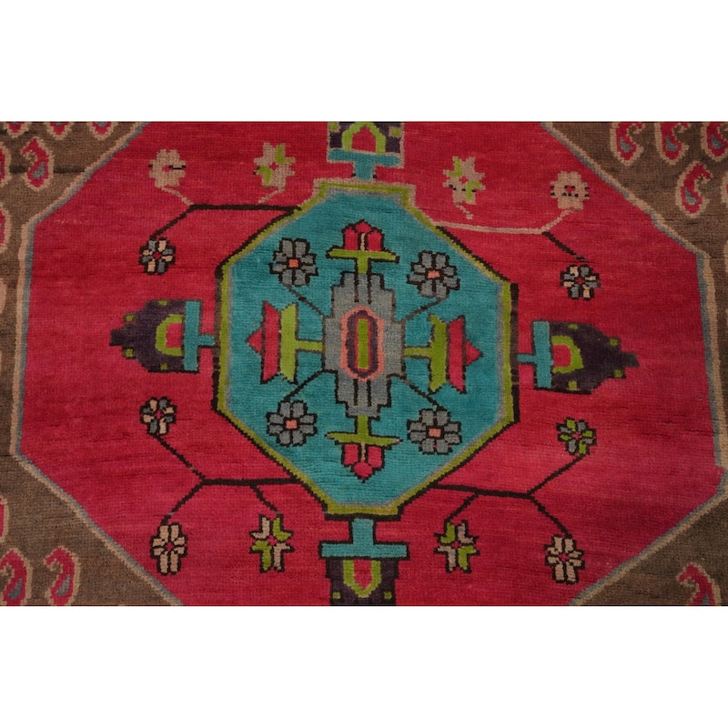 Hand Knotted Oriental 100% Wool Carpet Traditional Geometric Yellow & Gold Tabriz Area Rug - 10' 2'' X 4' 7''