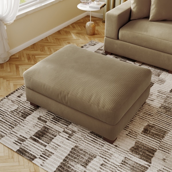 TET / TOT OTTOMAN ／NOR ／crashgate Modern Oversized striped Corduroy Ottoman - On Sale - Bed