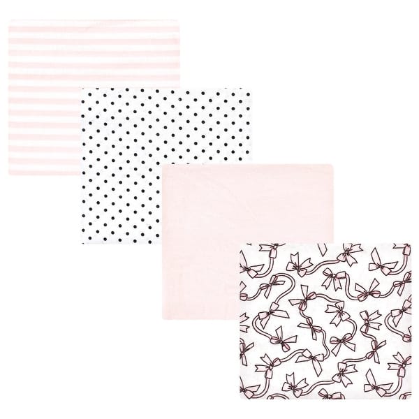 slide 1 of 1, Hudson Baby Infant Girl Cotton Rich Flannel Receiving Blankets, Pink Bows, One Size - Pink Bows - One Size One Size - Pink Bows