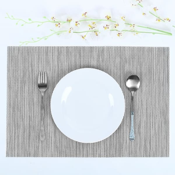 Shop Heat Resistant Non Skid Removable Pvc Table Mats Woven Placemats On Sale Overstock 17602114