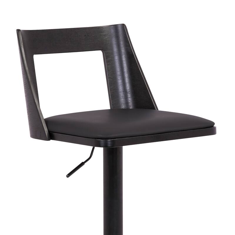 Milan Black or Gray Upholstered Adjustable Height Bar Stool