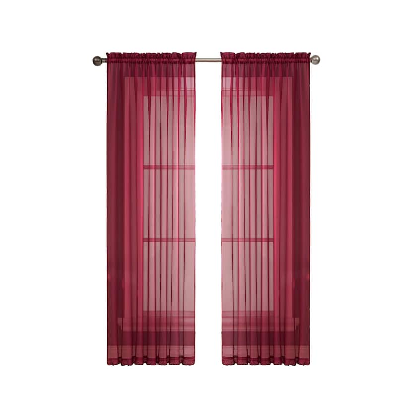 Window Elements Diamond Sheer Voile Extra Wide Curtains (Set of 2)