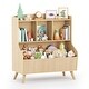 preview thumbnail 14 of 12, Kids Bookshelf and Toy Storage, 3-Tier Wooden Open Bookcase, Baby Book and Toy Storage Display Organizer with Spacious Top Shelf
