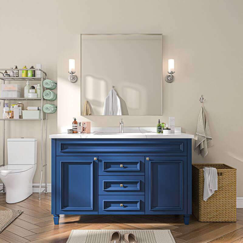 TOOLKISS Right Angle Aluminum Frame Bathroom Vanity Mirror with Clear Glass