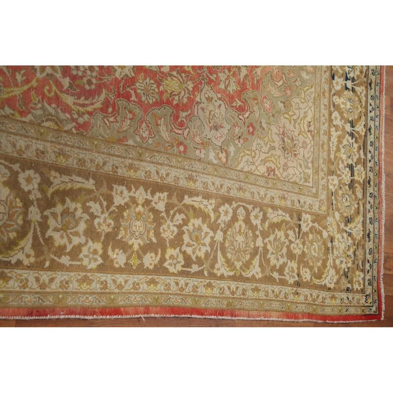 Hand Knotted Oriental 100% Wool Carpet Traditional Floral Red Najafabad Area Rug - 11' 5'' X 7' 9''