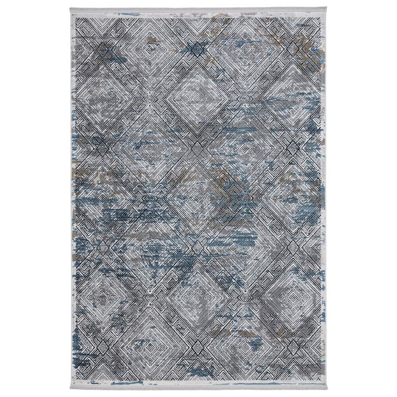 Xanthos Collection Dark Grey/Cream Area Rug