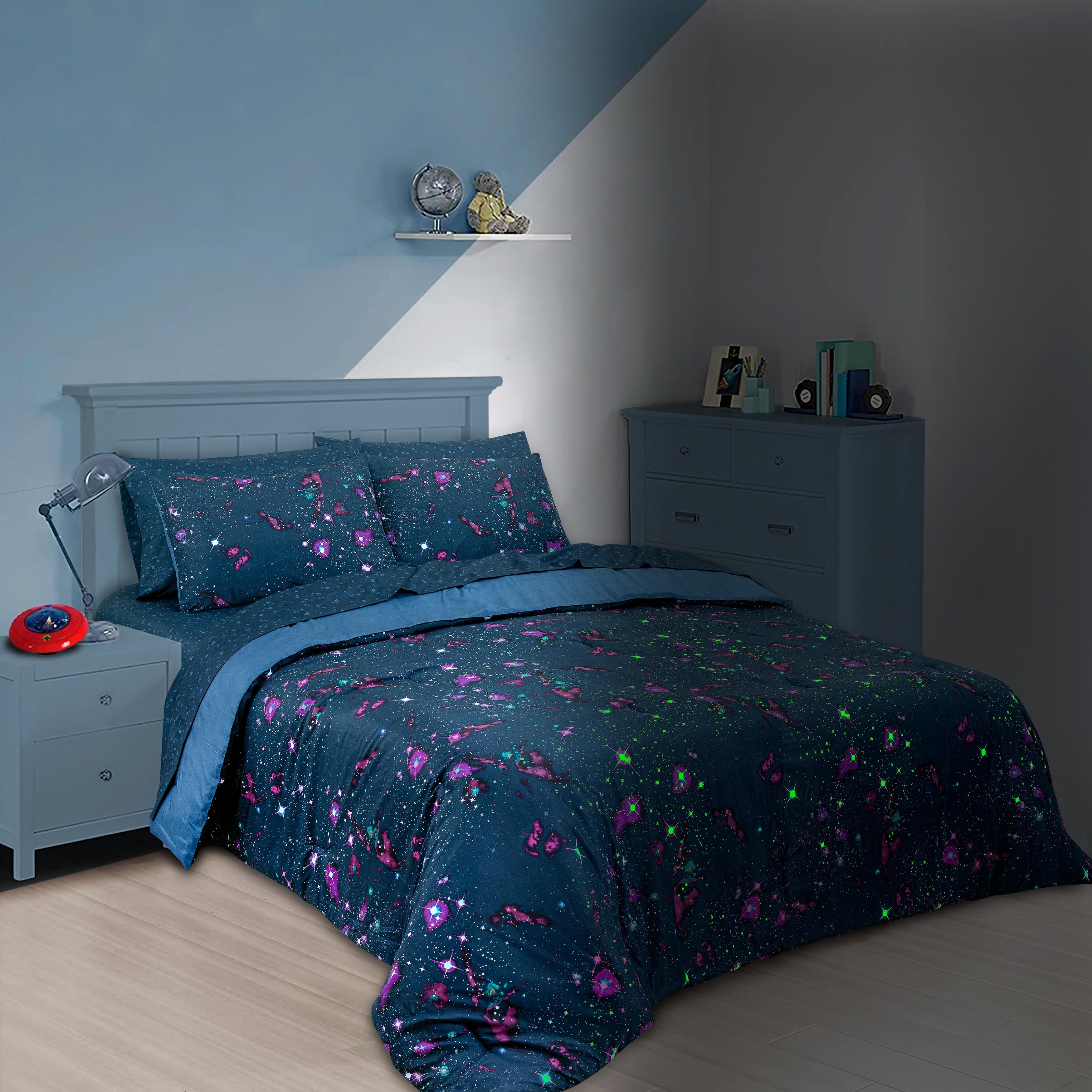 Galaxy twin bed top in a bag