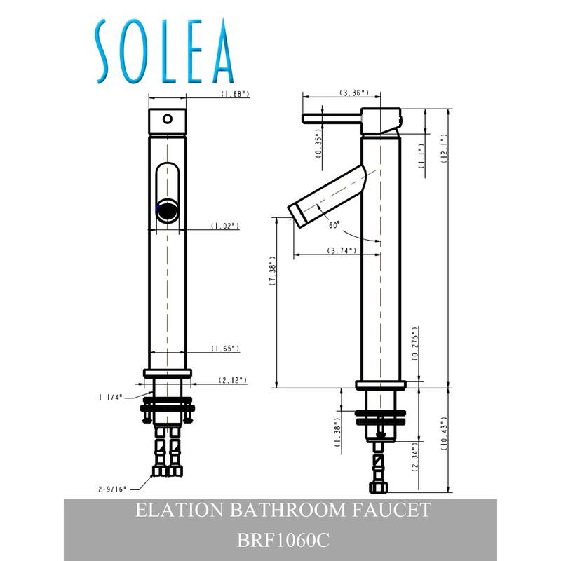 SAFAVIEH Solea Elation Stainless Steel Single Lever Bathroom Faucet - 2.1" x 5.1" x 12.1"