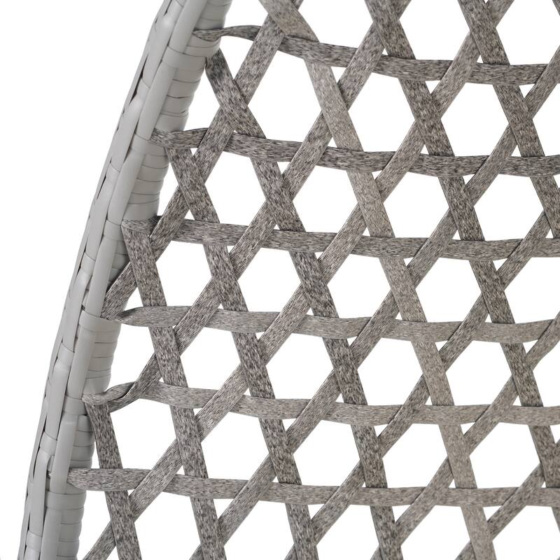 Versatile Egg Chair for Indoor and Outdoor Use, PE Rattan Patio Swing Hanging Chair with Stand and Cushion