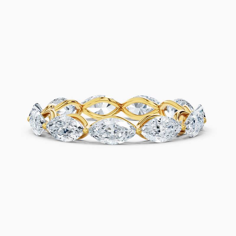 Auriya 14k Gold Marquise East-West Lab Grown Diamond Eternity Band 1.50 - 6.00 ct. tw. (F-G, VS) - 2.75 ct. wt. - 6 - Yellow