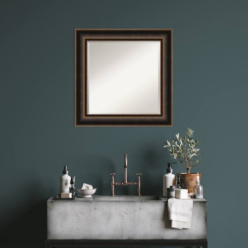 Villa Oil Rubbed Bronze Beveled Wood Framed Wall Mirror - Villa Oil Rubbed Bronze