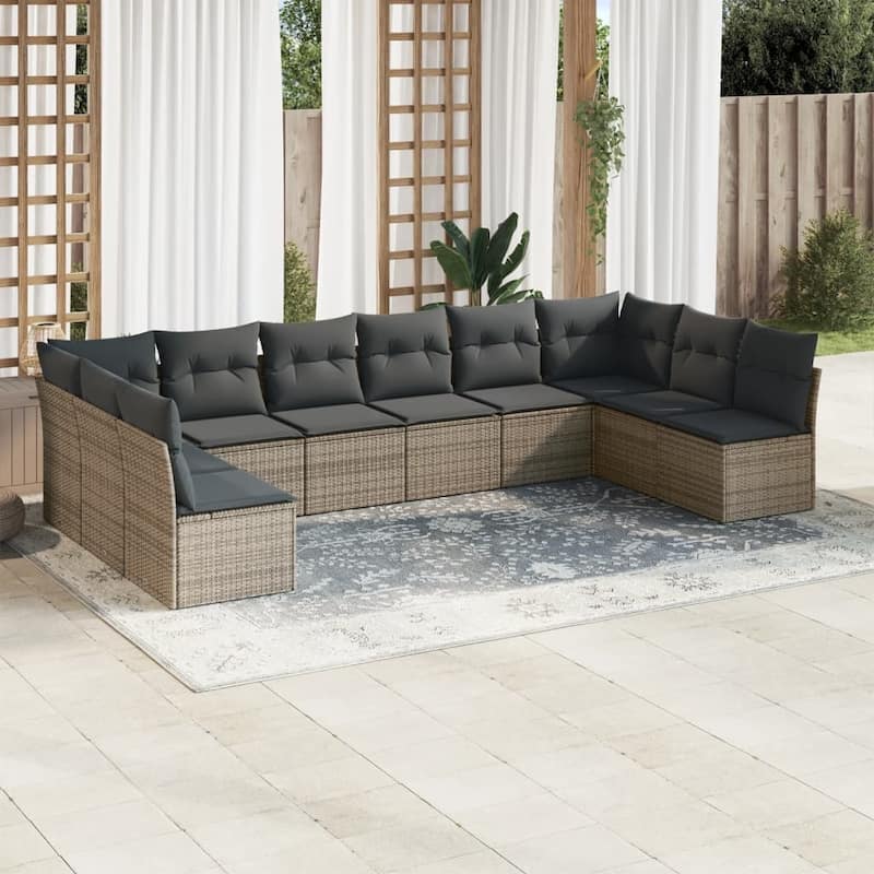 vidaXL Garden Sofa Set Grey, Dark Grey - 24.4 x 24.4 x 27.2