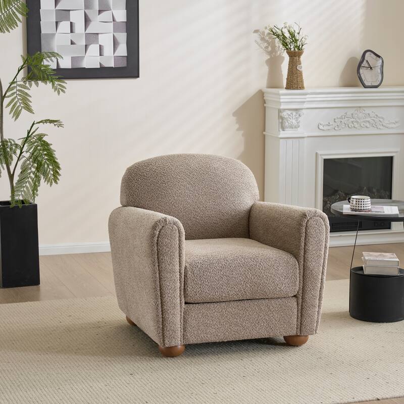 Christopher Knight Home - Rapallo Modern Upholstered Accent Chair with Plush Fabric Seat - Light Brown