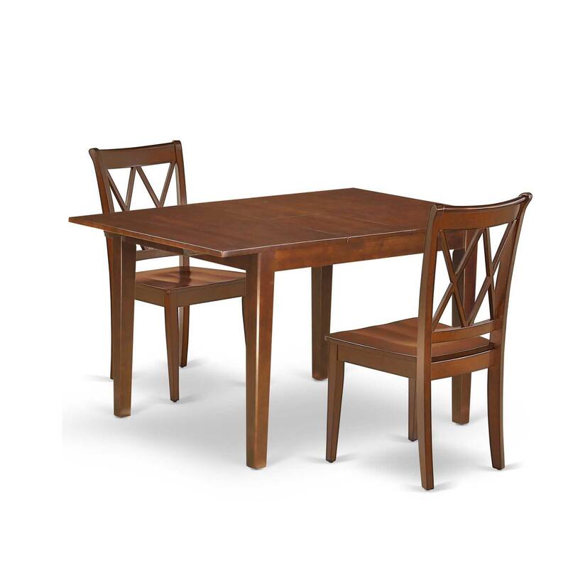 Vintage Dining Table Set - 3Pc Rectangular Table & 2 Chairs - 42/54 Inch Extendable