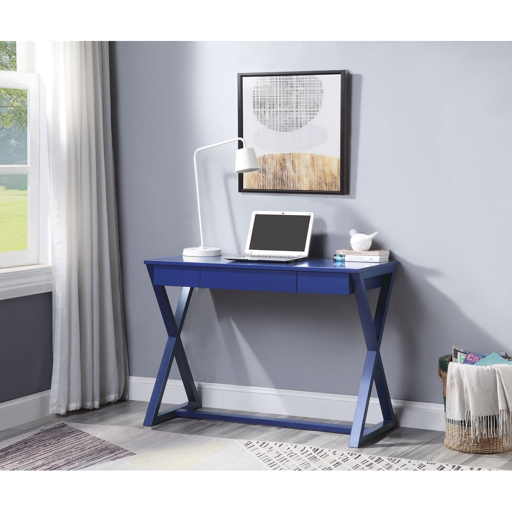 blue rustic desk