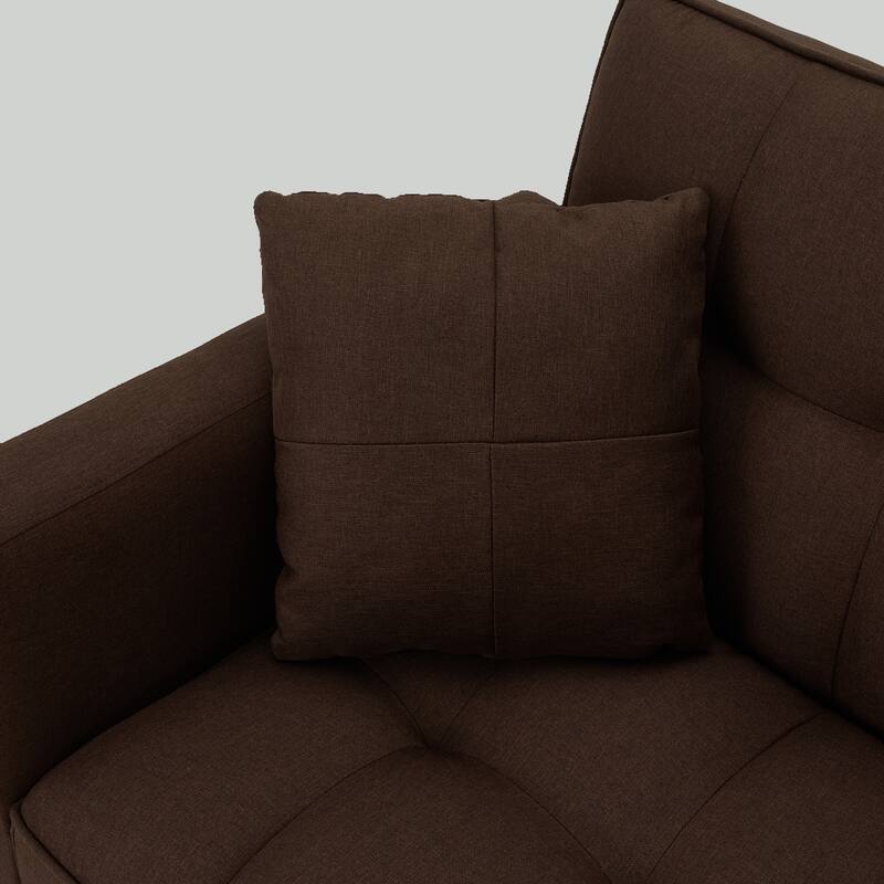 AVAWING 74" Modern Tufted Convertible Futon Sofa Bed with 2 Pillows