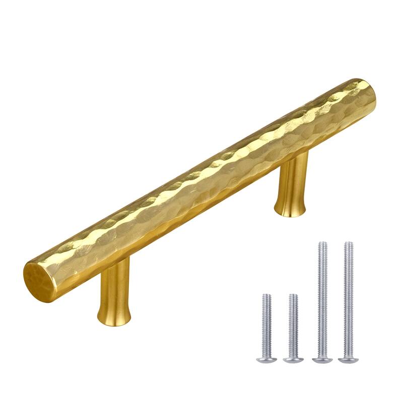 3 Inch Hole Center Copper Kitchen Cabinet Handles 100% Solid Brass Drawer Pulls (5-PACK)