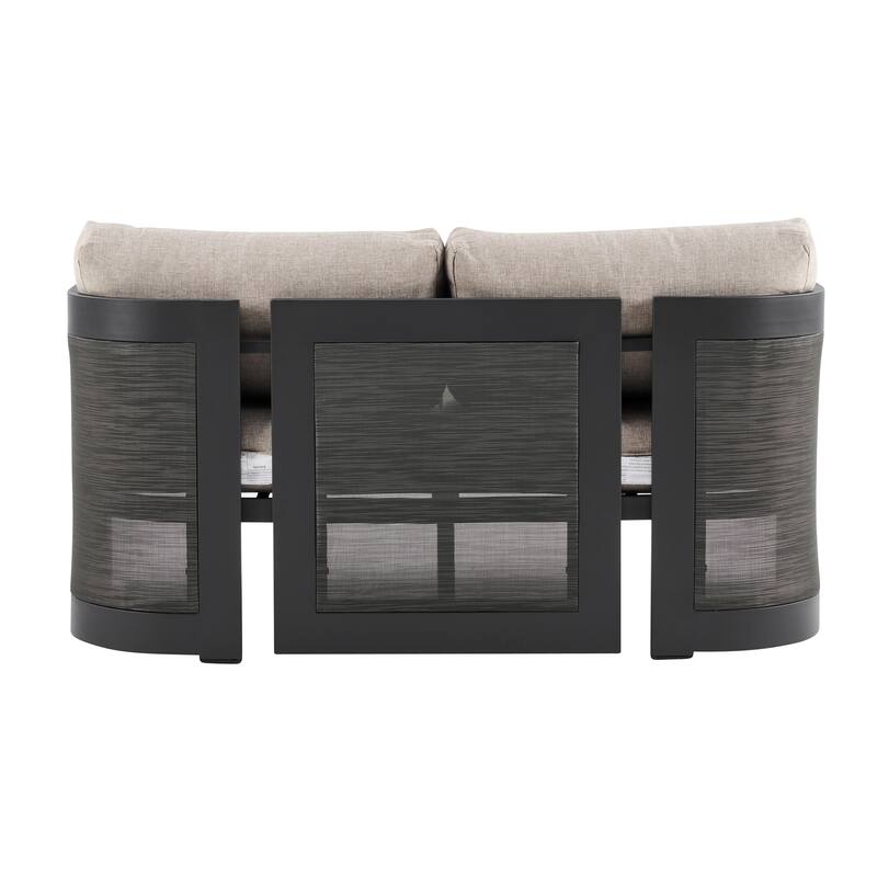 Christopher Knight Home - Aluminum Outdoor 50.25" Loveseat with Soft Cushions & Foldable Design