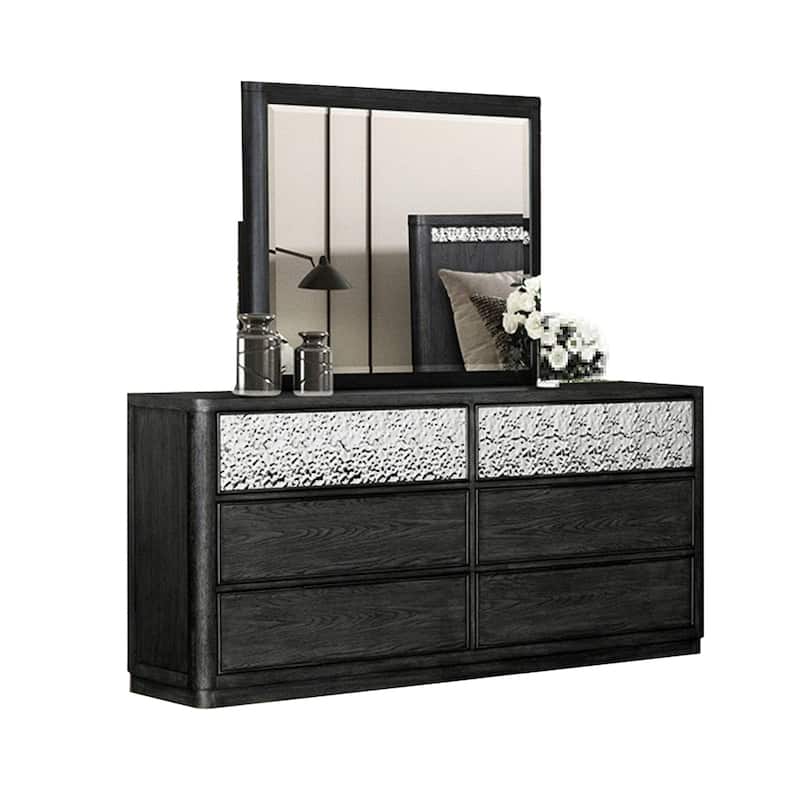 Zoko 4pc Queen Bedroom Set with USB Bedside Table, Ash Gray Wood