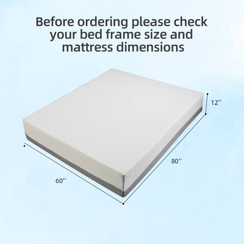 12-Inch Premium Queen Mattress Premium 4-Layer Foam Sofa Mattress, Ultra-Breathable, Eco-Friendly, Ergonomic Zoned Support