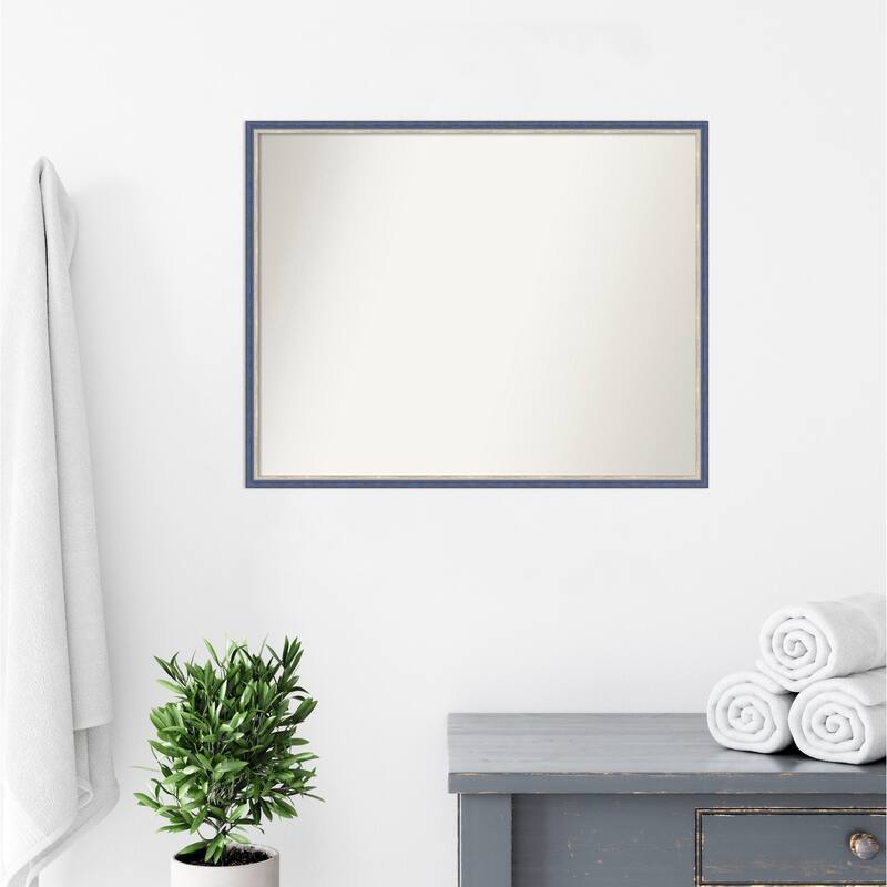 Theo Narrow Non-Beveled Wood Framed Bathroom Vanity Wall Mirror