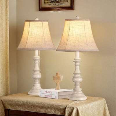 Traditional Table Lamp Set of 2,Rustic Bedside Lamps Nightstand Lamps
