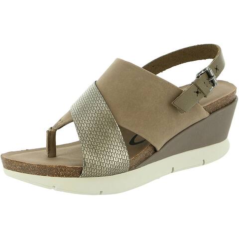 OTBT Womens In Focus Wedge Sandals Leather Slingback