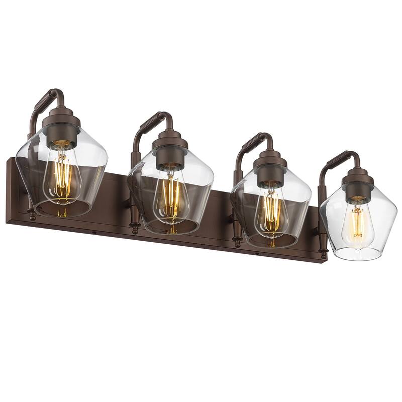 Modern 3/4-Light Bathroom Vanity Light in Oil-Rubbed Bronze/Gold - 4-light - Oil-Rubbed Bronze