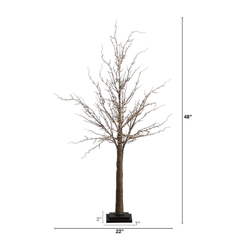 Pre-Lit Brown Twig Artificial Christmas Tree - 4' - Warm White LED Lights
