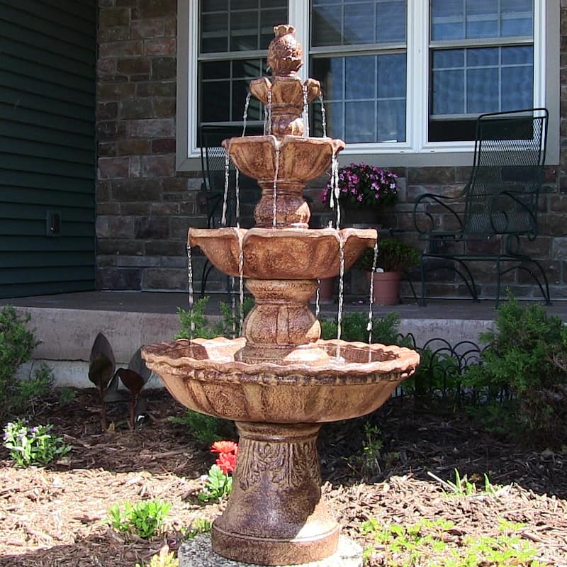 4-Tier Electric Pineapple Water Fountain Lightweight - Choose Color