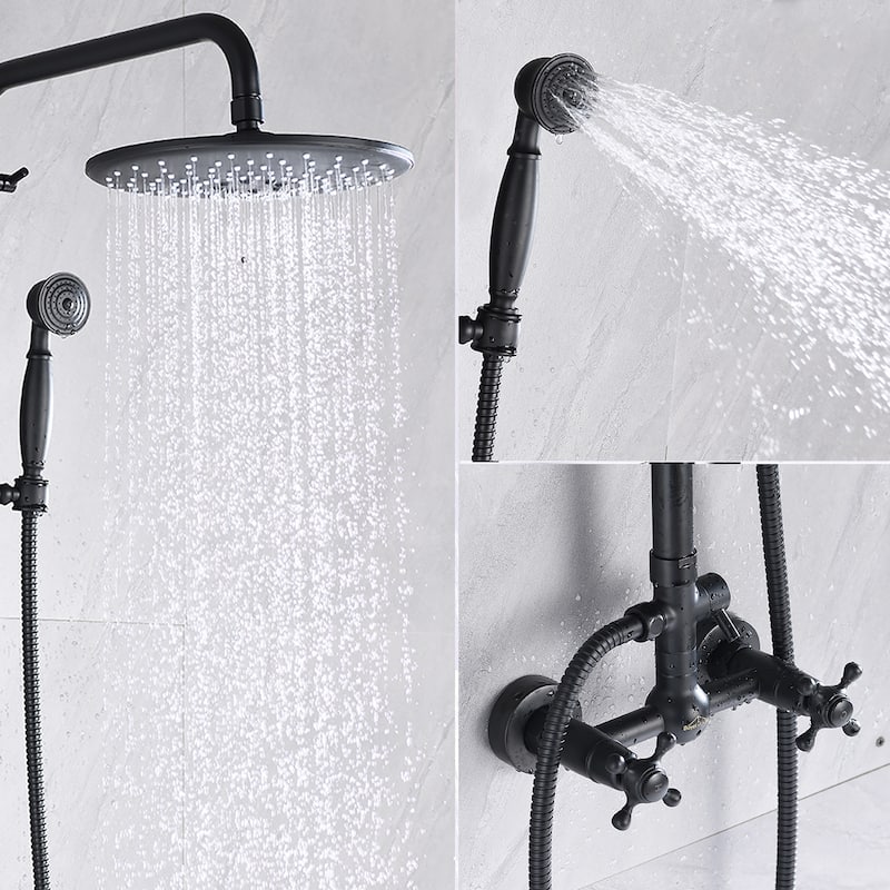 CLihome 8 Inch Matte Black Rain Shower System