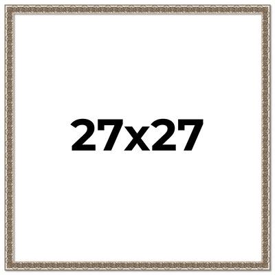 27x27 Frame Silver Versailles Ornate Solid Wood Picture Frame | 1 Inch