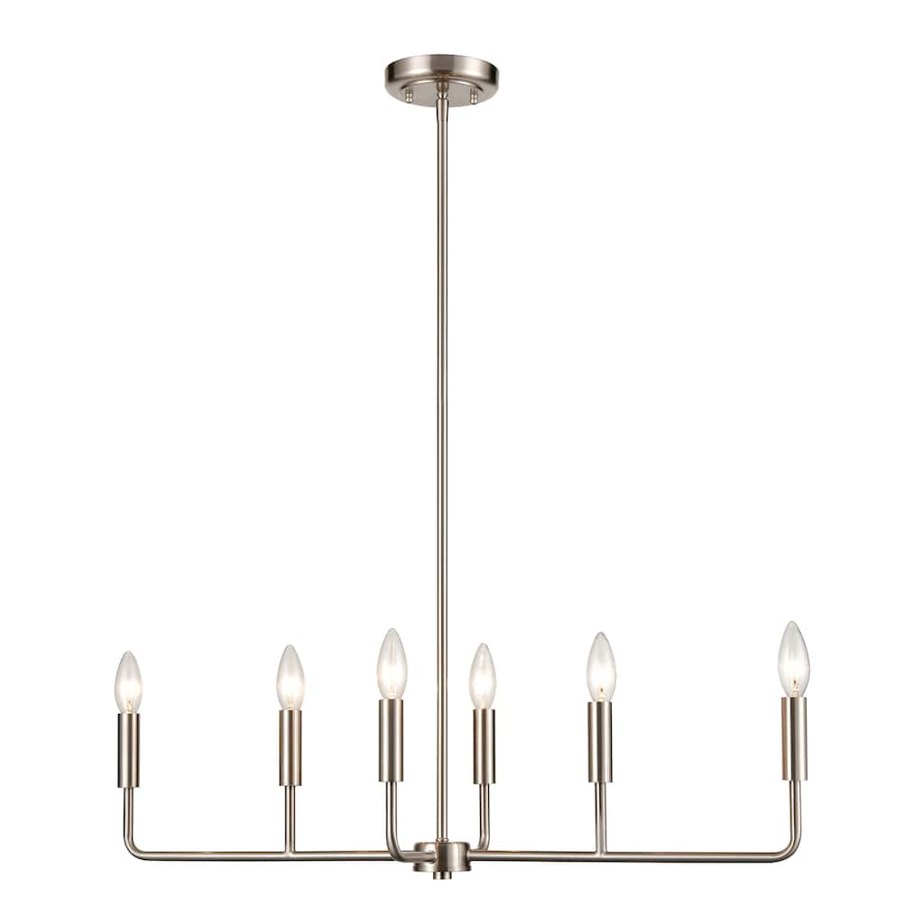 Park Slope 31-inch Wide 6-Light Chandelier in Brushed Nickel - 31in W