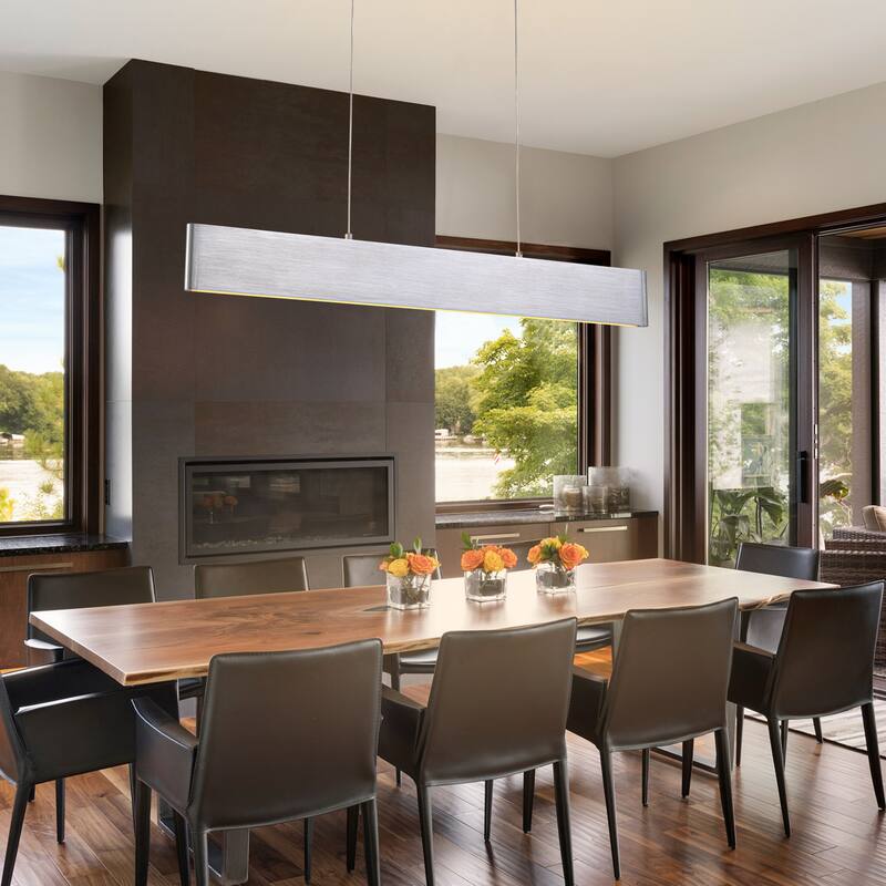 C Cattleya Integrated LED Up and Down Lighting Linear Kitchen Island Chandelier