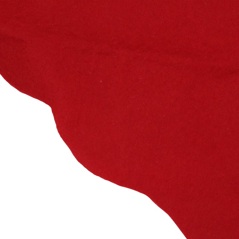 48" Red Scalloped Edge Christmas Tree Skirt - 48