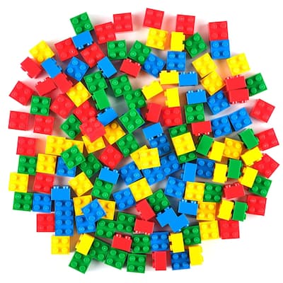 Strictly Briks Classic Bricks Kit, Blue, Green, Red, Yellow, 144 Pieces, Compatible with Major Brick Brands