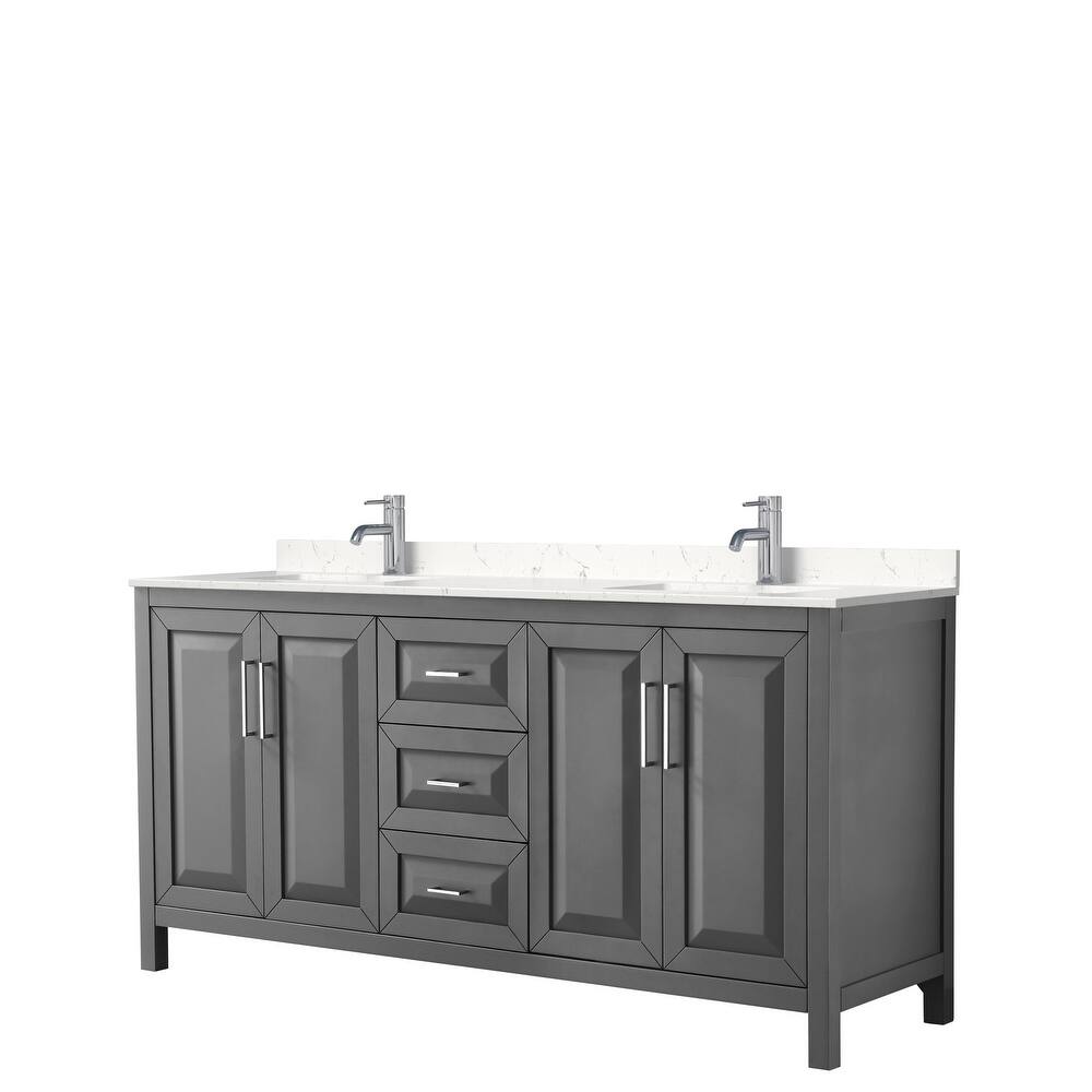 Daria 72 Inch Double Vanity, Cultured Marble Top