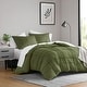 preview thumbnail 13 of 159, Chelsea Square Evans Pinch Pleated Soft Washed Boho Duvet Cover Set Olive Green - Full
