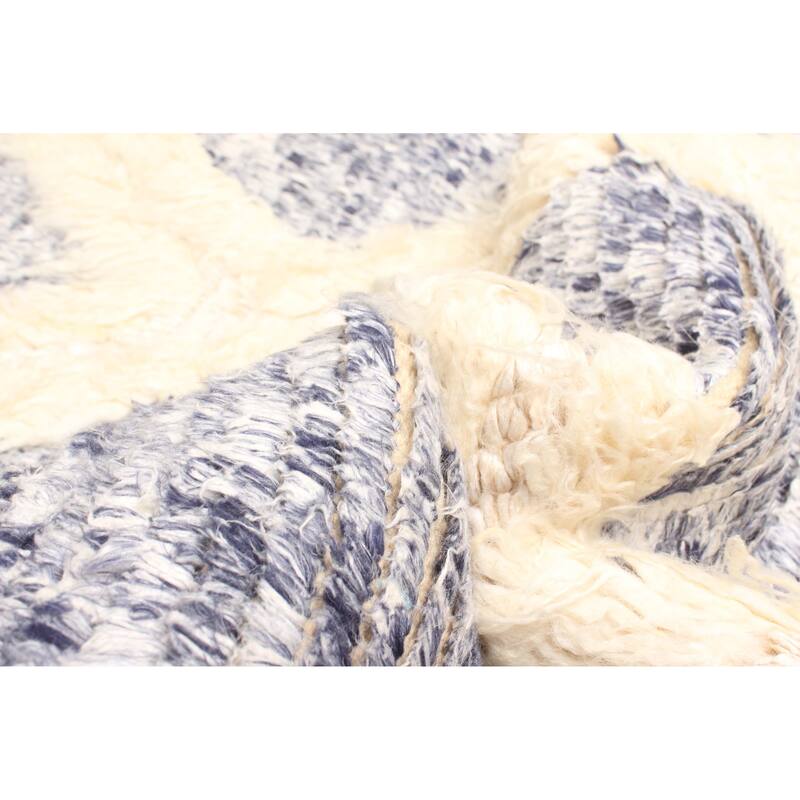 ECARPETGALLERY Hand-knotted Tangier Dark Navy Wool Rug - 5'1 x 8'3