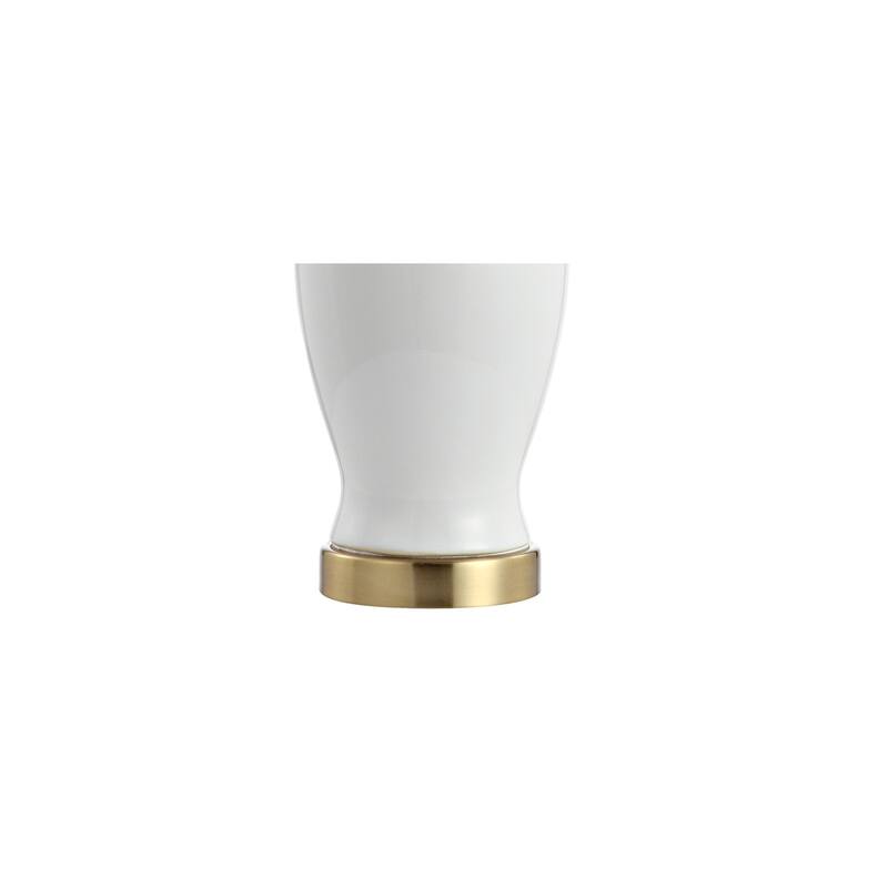 Xia 21" Ceramic/Iron Modern Classic LED Table Lamp, White by JONATHAN Y