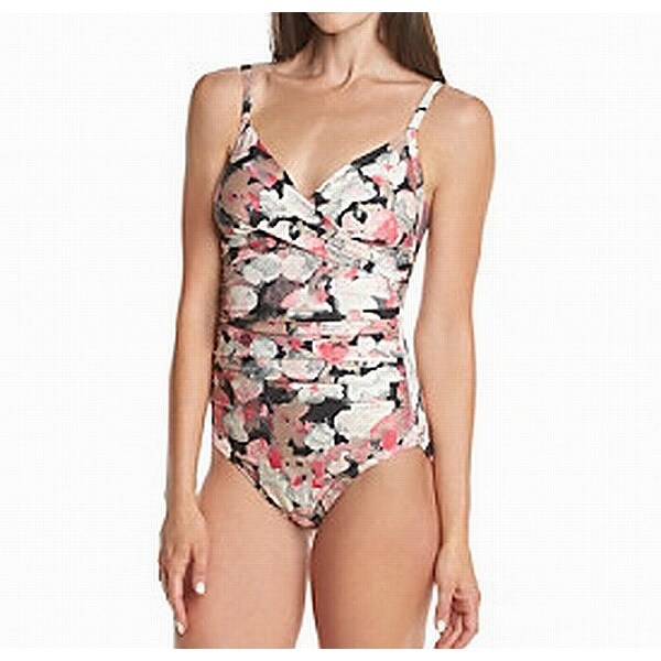 calvin klein shirred one piece swimsuit