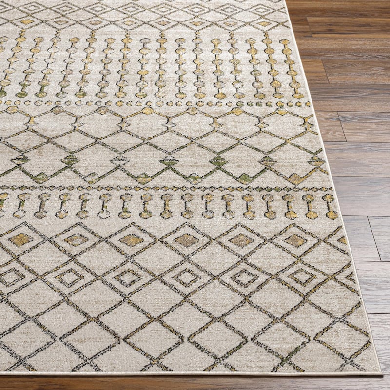 Livabliss Lavadora Bohemian Diamond Washable Area Rug